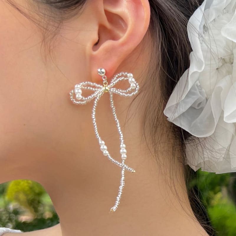 FANTASTIC PLANET ribbon beads drop earrings