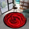 Роскошные коврики круглой формы с узором красной розы, коврик для кухни, прихожей, коврик для спальни, гостиной, мягкий ковер, нескользящий коврик