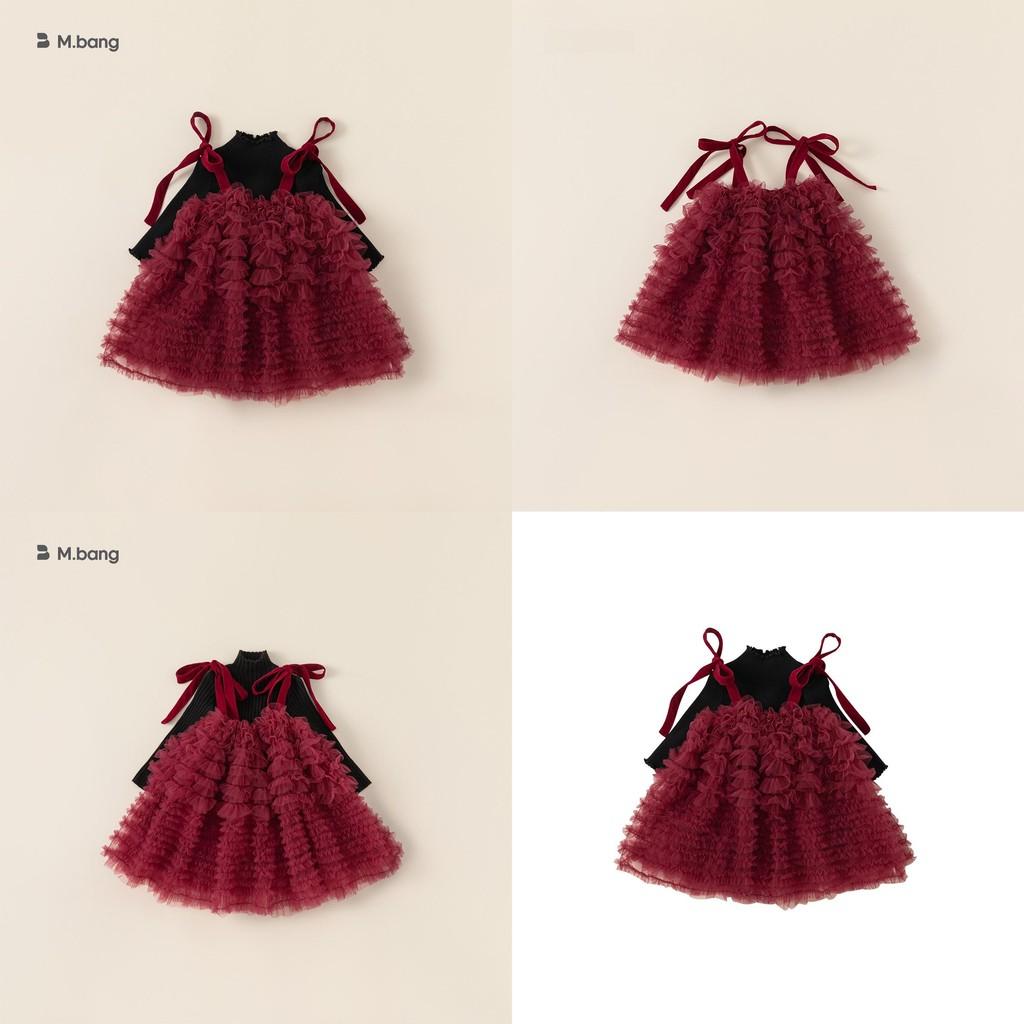 Princess Girl Christmas Dress Set With Tulle And Tie For Holiday Celebration