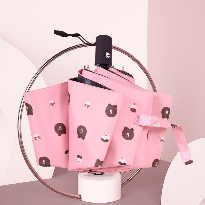 Full-automation Little Bear Beach Umbrella Sun Protection Umbrella Folding Umbrella for Both Sunny and Rainy Days