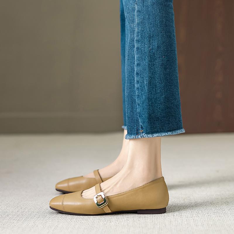 Туфли Мэри Джейн с квадратным носком, черные, одинарные, женские, с закрытым носком, универсальные, на плоской подошве, женские, рабочие, удобные для работы