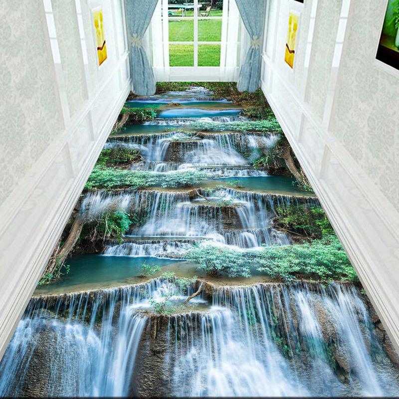 3D Гостиная Красивый Пейзаж Напольный Коврик Ковер Спальня Полноразмерная Кровать Прикроватный Коврик Для Ползания Журнальный Столик Входная Дверь Коврик