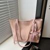 With Silk Scarf PU Leather Handbag Korean Style School Bag Casual Tote Bag  Girl