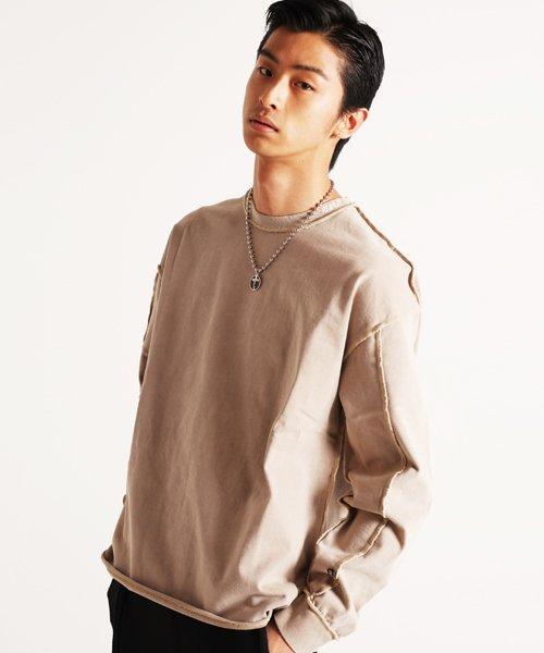 RESPECT Reverse Stitch Pigment Long Sleeve (Beige)