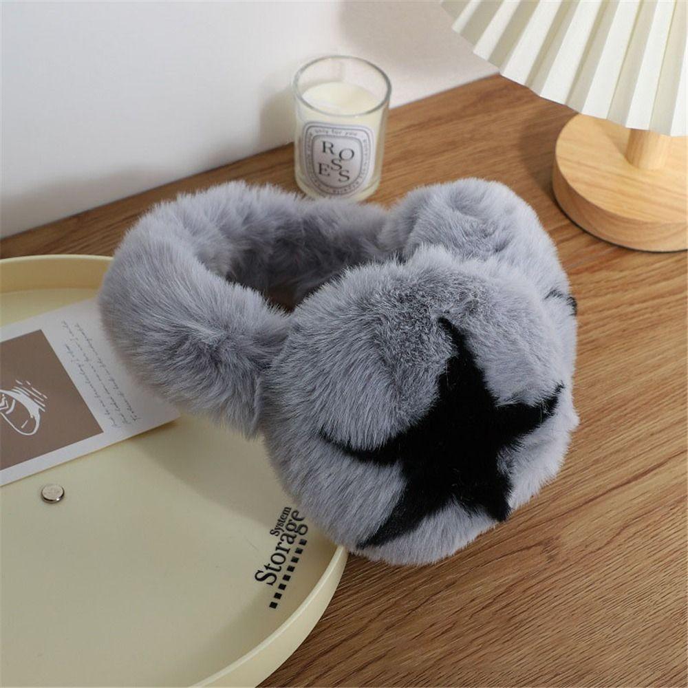 1 шт. милые теплые наушники со звездами для женщин и девочек, зимние уличные грелки для ушей, мягкие пушистые чехлы для ушей, складные теплые наушники