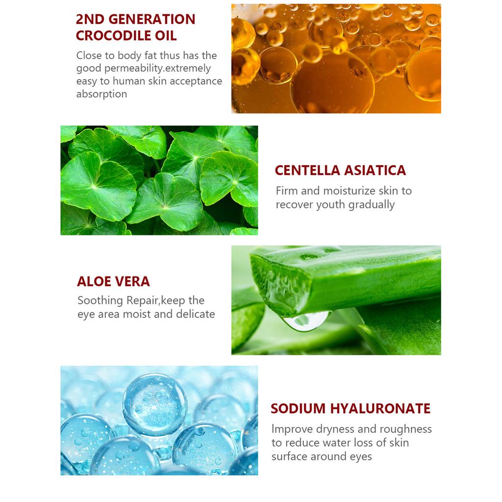 Антивозрастной крем для глаз Крем для глаз с протеинами кайманового шелка от морщин, тонких линий, темных кругов, отечности и мешков, 20 г