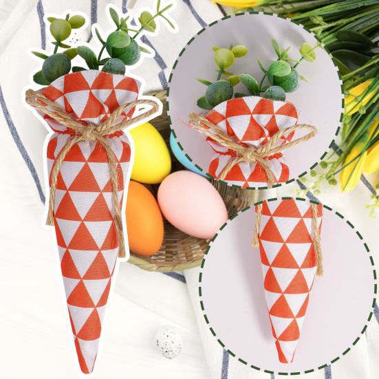 4Pcs Easter Fabric Carrot Toy Artificial Carrot Vegetable Ornament Rustic Stuffed Carrot Decoration for Spring Farmhouse Baskets Decor Vase Filler