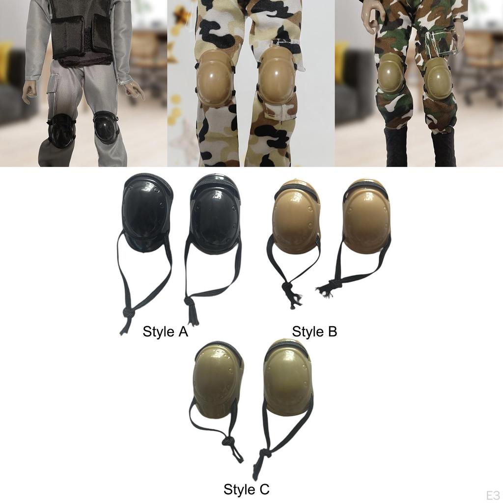 2 Pieces 1/6 Scale Doll Knee Pads, Clothing Handmade, Stylish Figure Costume for 12inch