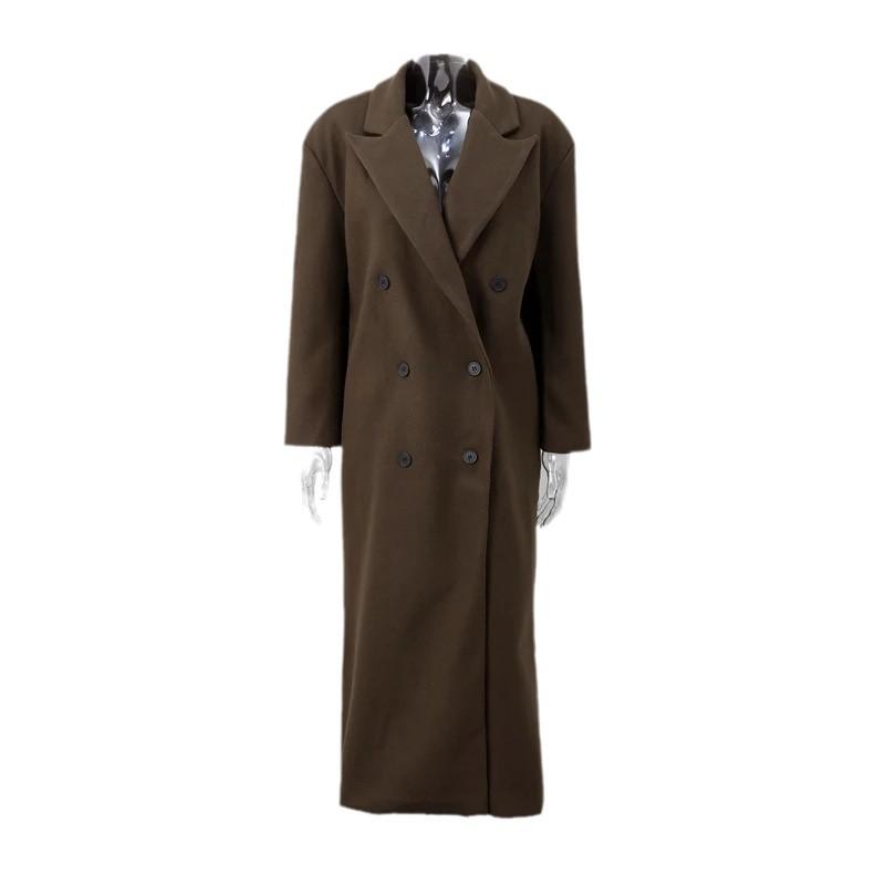 Элегантный женский двубортный тренч Осень 2024: Темпераментный, Повседневный, Ретро Однотонный Дизайн