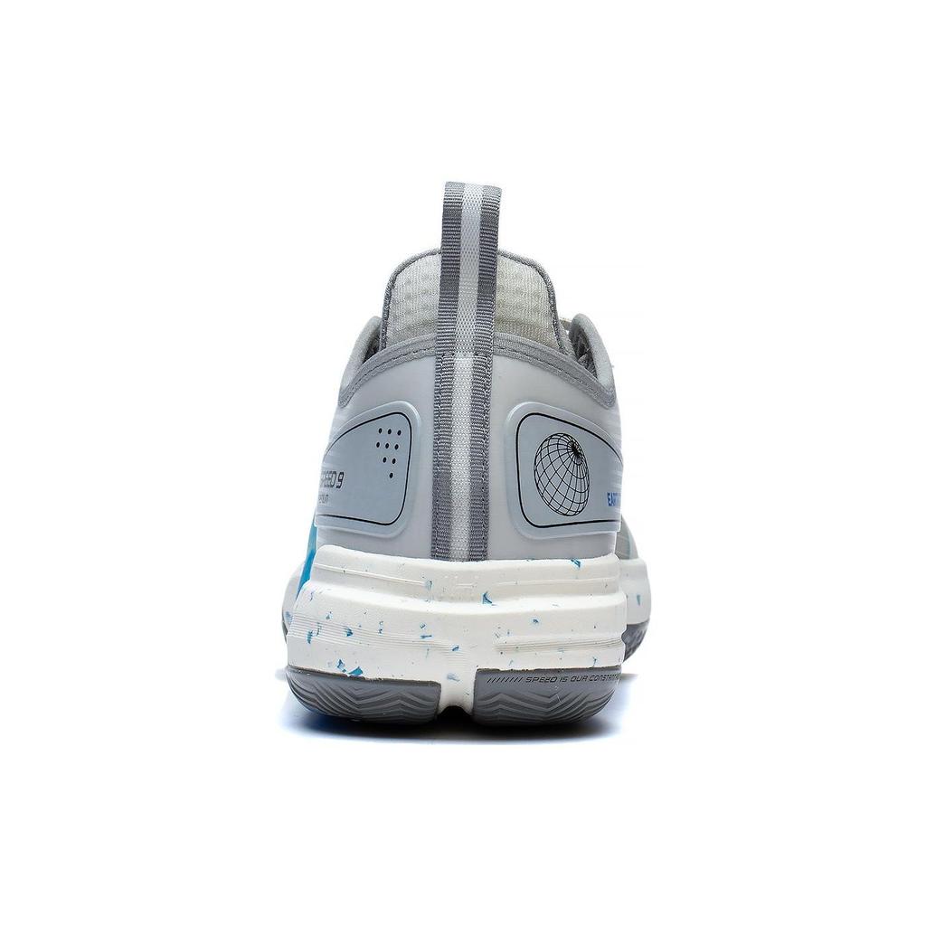 Баскетбольные кроссовки Li Ning Flash 9 Premium PRM с противоскользящим покрытием, прочные, низкие, мужские, серо-синие, ABAT023-3