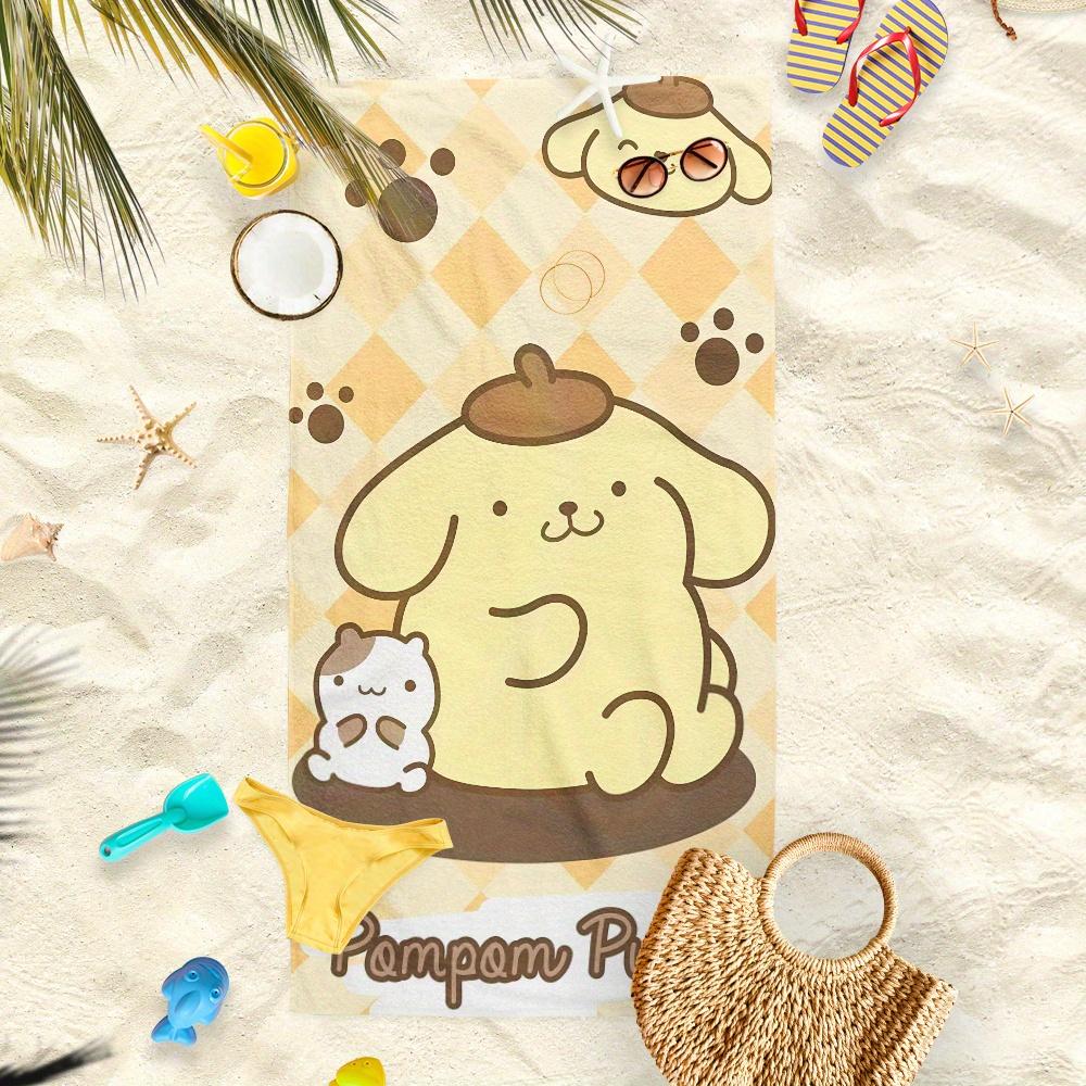 1 шт. Sanrio Pompompurin Пляжное полотенце Полиэстер - Быстросохнущее Легкое Мягкое полотенце для плавания, путешествий, кемпинга, Унисекс пляжный коврик