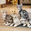 Stuffed Lifelike Cats Plush Toy Simulation American Shorthair Cute Cat Doll Pet Toys Home Decor Gift for Girls Birthday