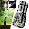 9led High Power LED Flashlight USB Charging Strong Light Lantern Flashlight With Cob Zoom Camping Fishing Emergency Magnet