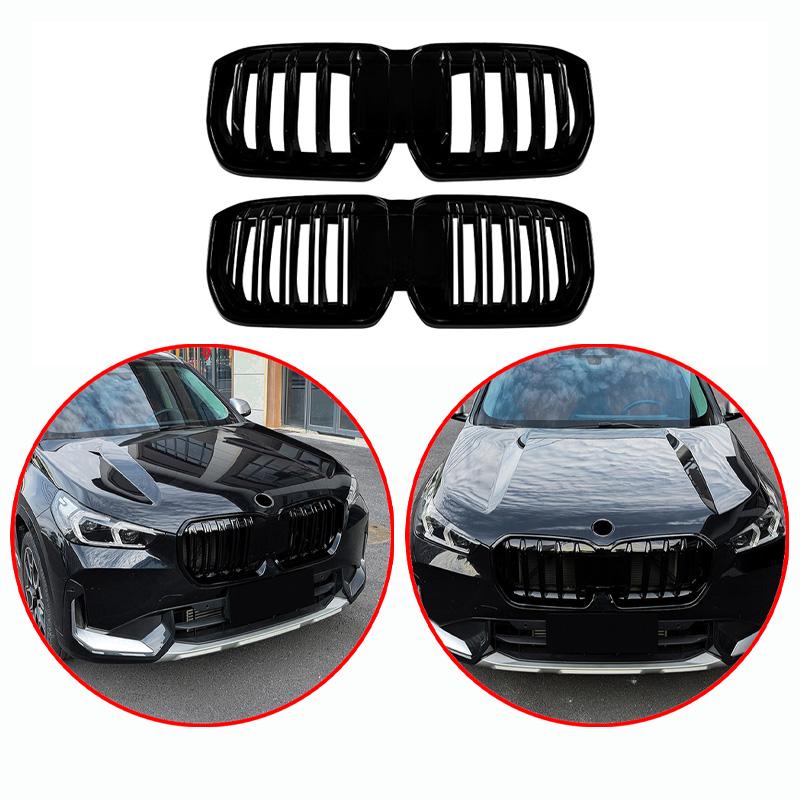 Для BMW X1 IX1 U11 2026+ Высококачественная ABS Однорядная и Двухрядная Решетка радиатора "Ноздри" Решетка переднего бампера автомобиля Глянцево-черная