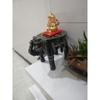 Wooden Painting Decorative Rajastani Painted Elephant Stool Home Decorative Items Showpiece(8 Inch) (Black)