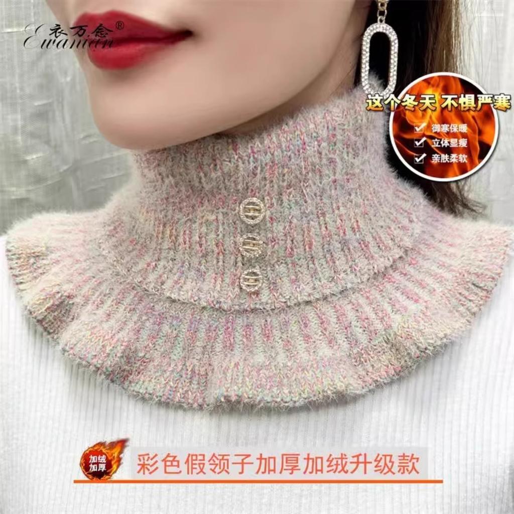 Fake Collar Neck Warm Scarf Thickened Knitted Cervical Neck Cover
