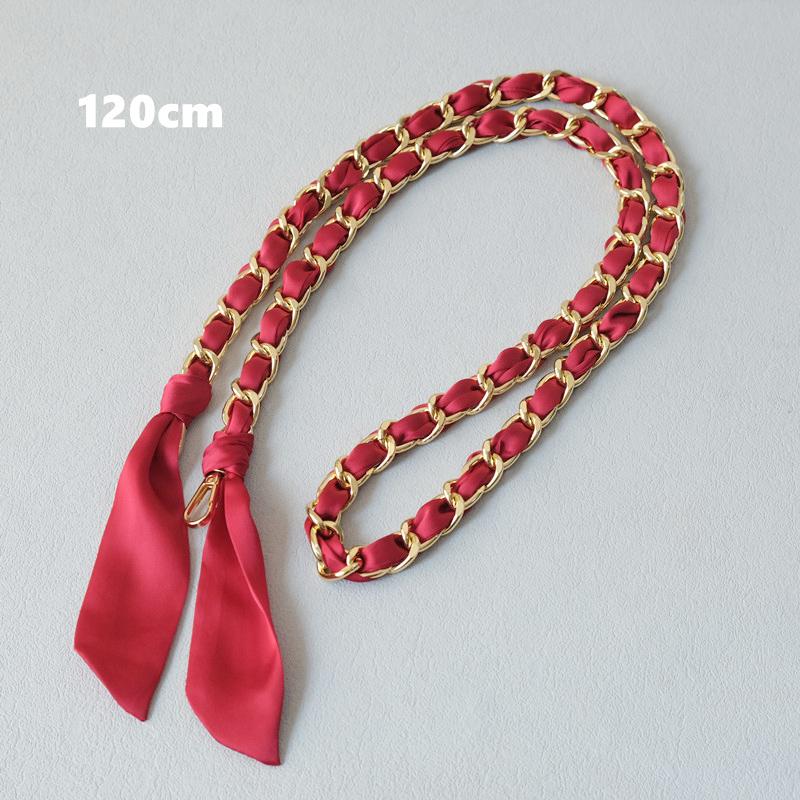 Новая Мода Весна Женская Сумка Аксессуар Цепочки Съемный Длинный Кросс-Боди Однотонный Милый Шелковый Ремешок Женский Роскошный Цепочный Ремень Ручки для Сумки