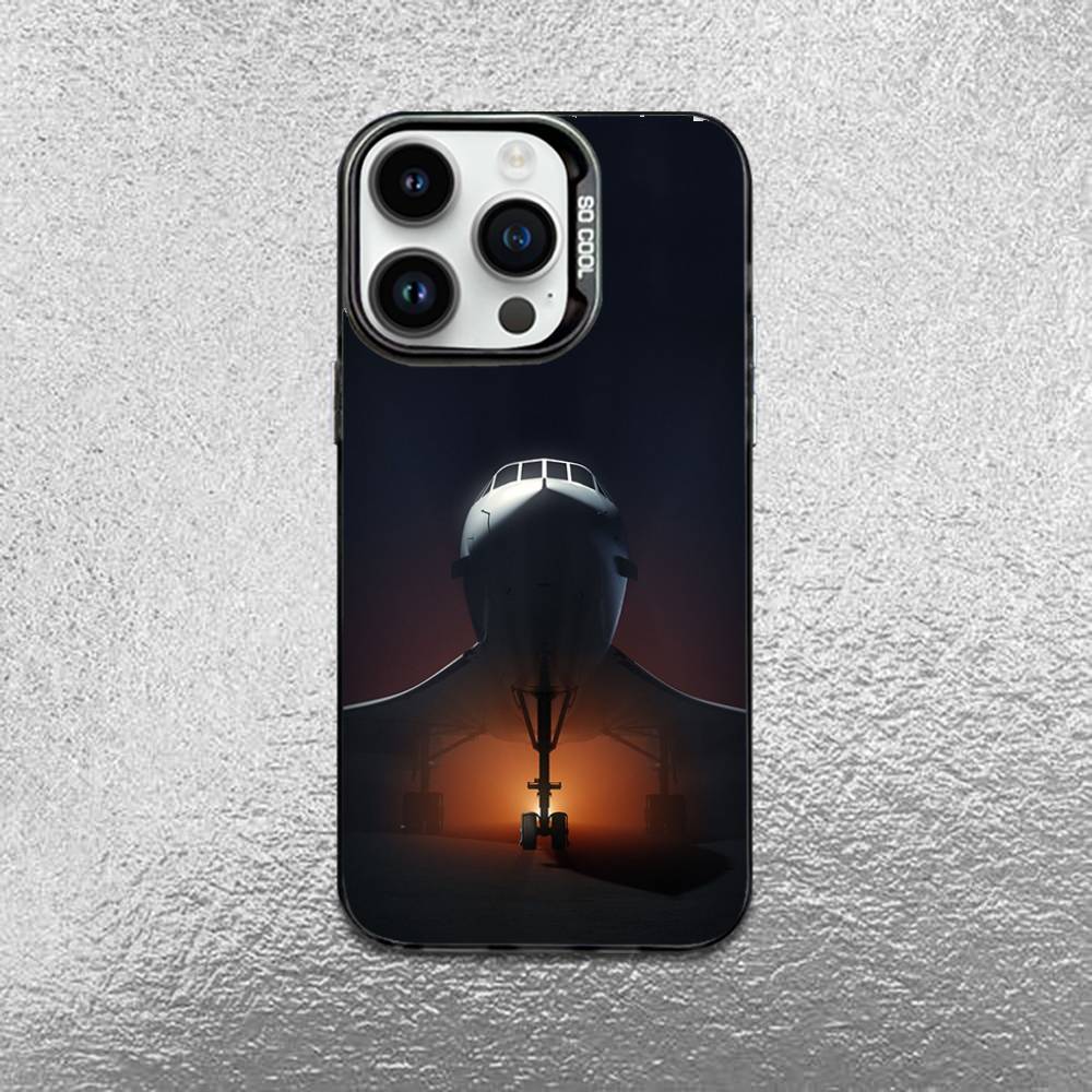 Чехол для телефона Air France Concorde для iPhone 17,16,15,14,13,12,11,X,Mini,Pro,E,MAX Черный Конфетный Матовый Ударопрочный Чехол