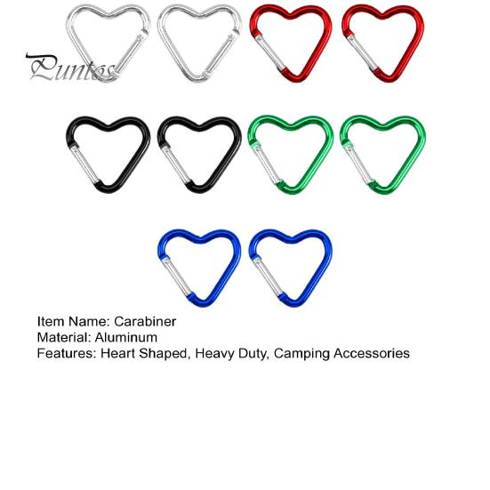 20 шт. карабин в форме сердца, прочный алюминиевый брелок, зажим, пружинный крючок, пряжка для рюкзака, бутылка для воды, аксессуары для кемпинга на открытом воздухе