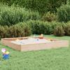 Sandpit with Seats Square Solid Pine Wood