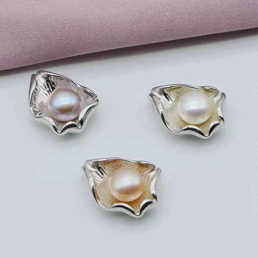 Ожерелье с подвеской из ракушки и жемчуга, натуральный пресноводный жемчуг, серебряный кулон в форме ракушки, разноцветное жемчужное серебряное ожерелье для девочек