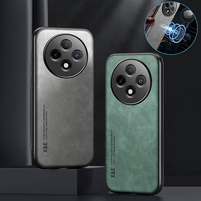 Кожаная текстура Чехол для Oppo Reno 12F 5G Чехол Мягкий силиконовый каркас Защитная задняя крышка для OPPO Reno12F 12 F Автомагнитный чехол