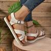 Fashion Summer Women's Shoes 2024 New Women's Sandals Fashionable Solid Color Open Toe One-line Buckle Strap Large Size Women's Sandals