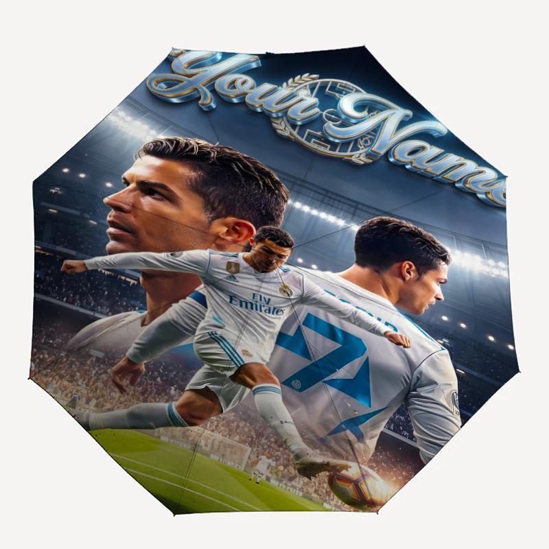 Personalized Name Number 7 Soccer Print Umbrella, UV Shielding. It Has Eight Sturdy Ribs for Outdoor Use And Perfect As a Holiday Gift