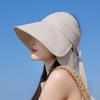 Brimmed Summer Wide Sun Protection Hat With Bow Decoration For Daily Outdoor