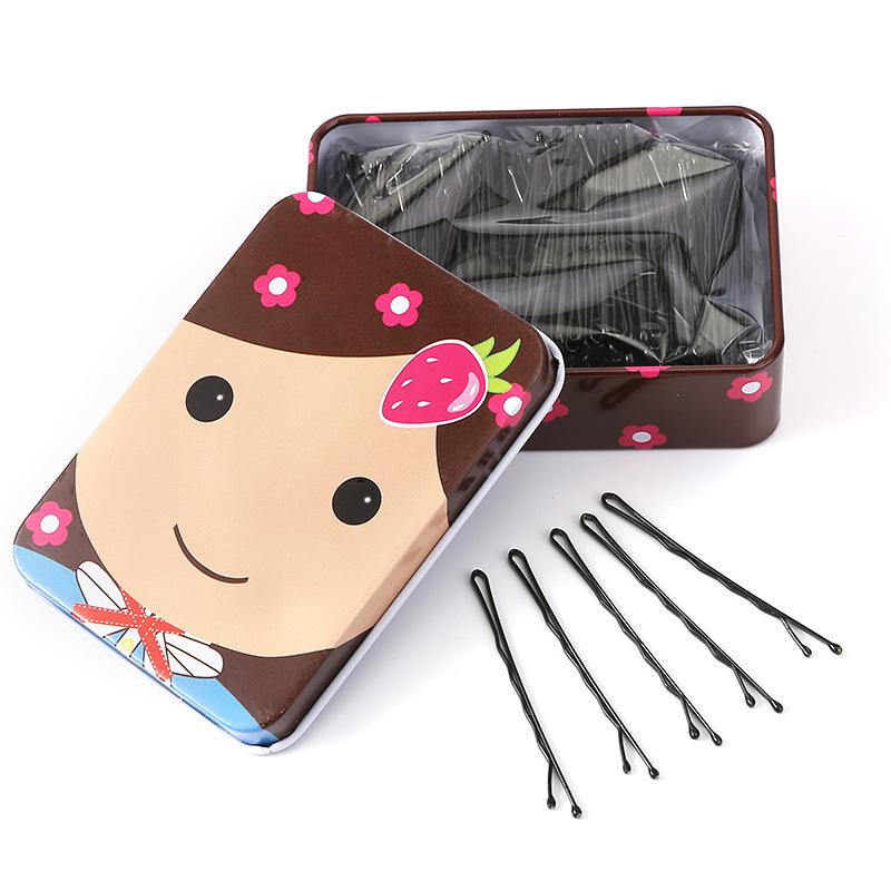 Одинарная черная шпилька-зажим для челок и высоких причесок