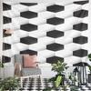 Geometric Black and White Hexagons Pattern Wall Hanging Tapestry Decorative Tapestry Home Decor for Bedroom and Living Room