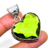 Peridot Gemstone 925 Silver Plated Handmade Jewelry Pendant 1.70"