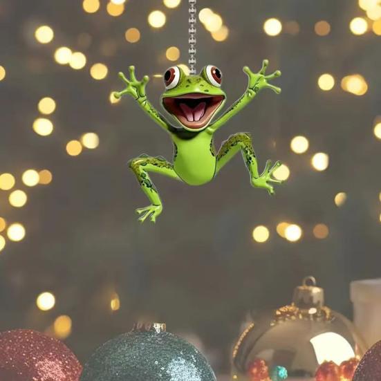 1/2/3/4/5 шт. 2D акриловая лягушка подвесное украшение с цепочкой из бусин, подвеска-шарм для подвешивания на зеркало заднего вида автомобиля, аксессуар для интерьера автомобиля