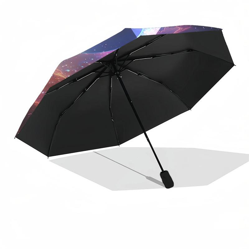 Galaxy, Nebula Themed Automatic Opening and Closing Umbrella, Compact Travel Umbrella, Lightweight and Portable, Suitable for Beach Commutin