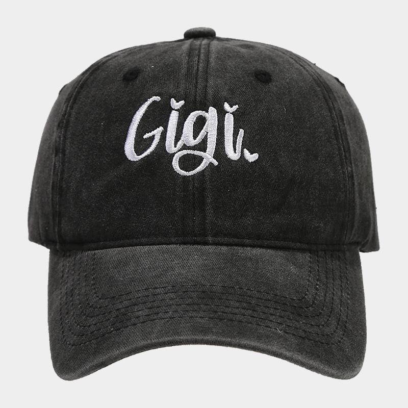 Простая бейсболка с вышивкой буквы Gigi, стираная, универсальная, для мужчин и женщин, персонализированные кепки