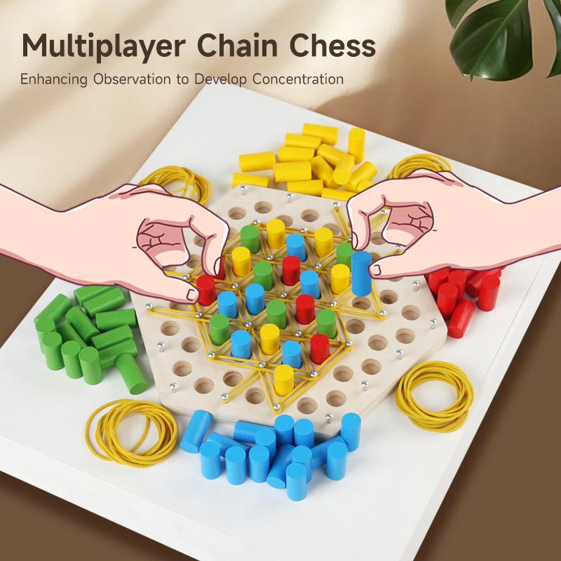 Деревянная игрушка Шахматная игра Игра с резинкой Семейное взаимодействие Блестящая дуэль Настольная игра Игрушки для настольной игры