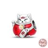 Original Owl Beads 100% 925 Silver Lucky Cat Elephant Charms Fit Original 925 Bracelet DIY Jewelry Making Women's Gift