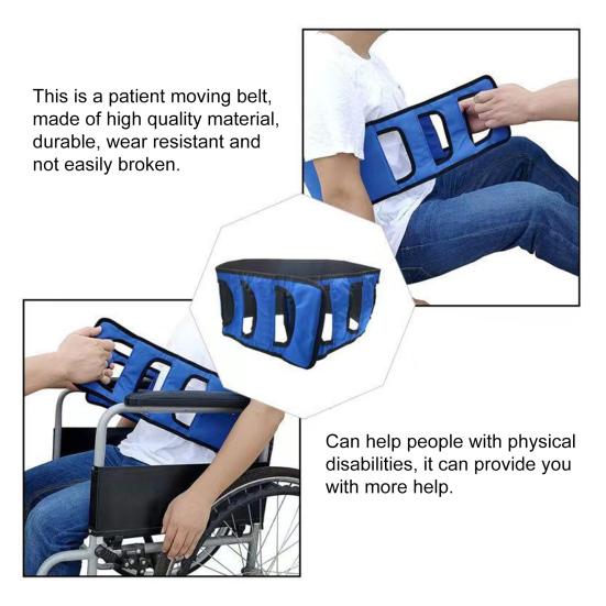 Transfer Sling Belt for Seniors 260lb Load Capacity Widened Back Curve Design Movement Aid for Bedridden Patients Back Lift Belt for Patient Care