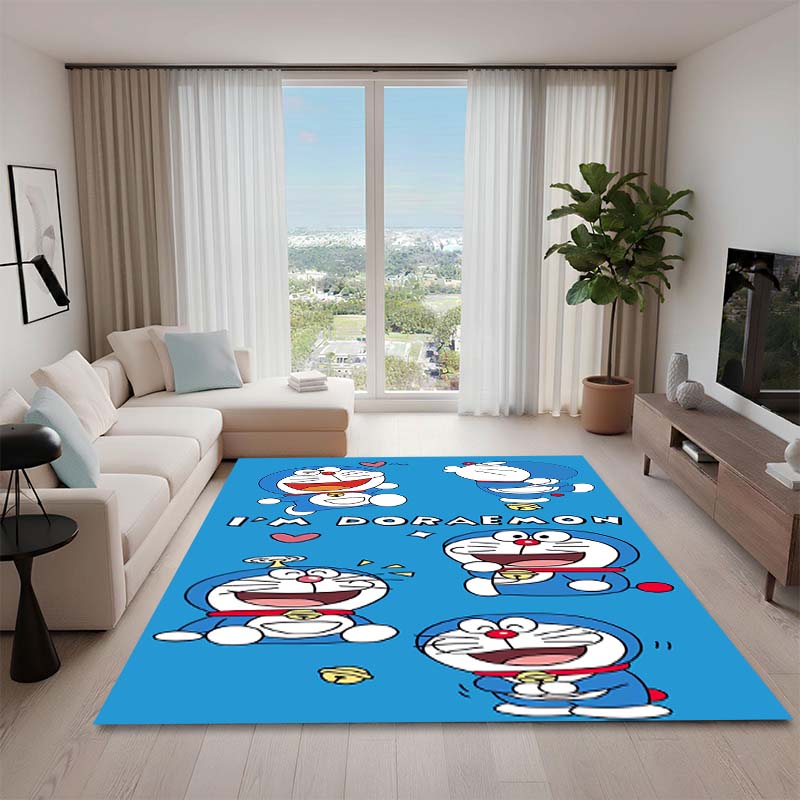 Cute Doraemon Rug, Suitable for Playrooms, Bedrooms, Living Rooms, Sofas, and Other Home Décor; Non-slip Children's Mat.