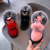 Girls Winter Snow Boots Plush Fur Collar Heart Bow Cutouts Cozy Mid Calf Zipper Thick Sole Pink Red Black Grey Festive Outfits Faux Fur Lining