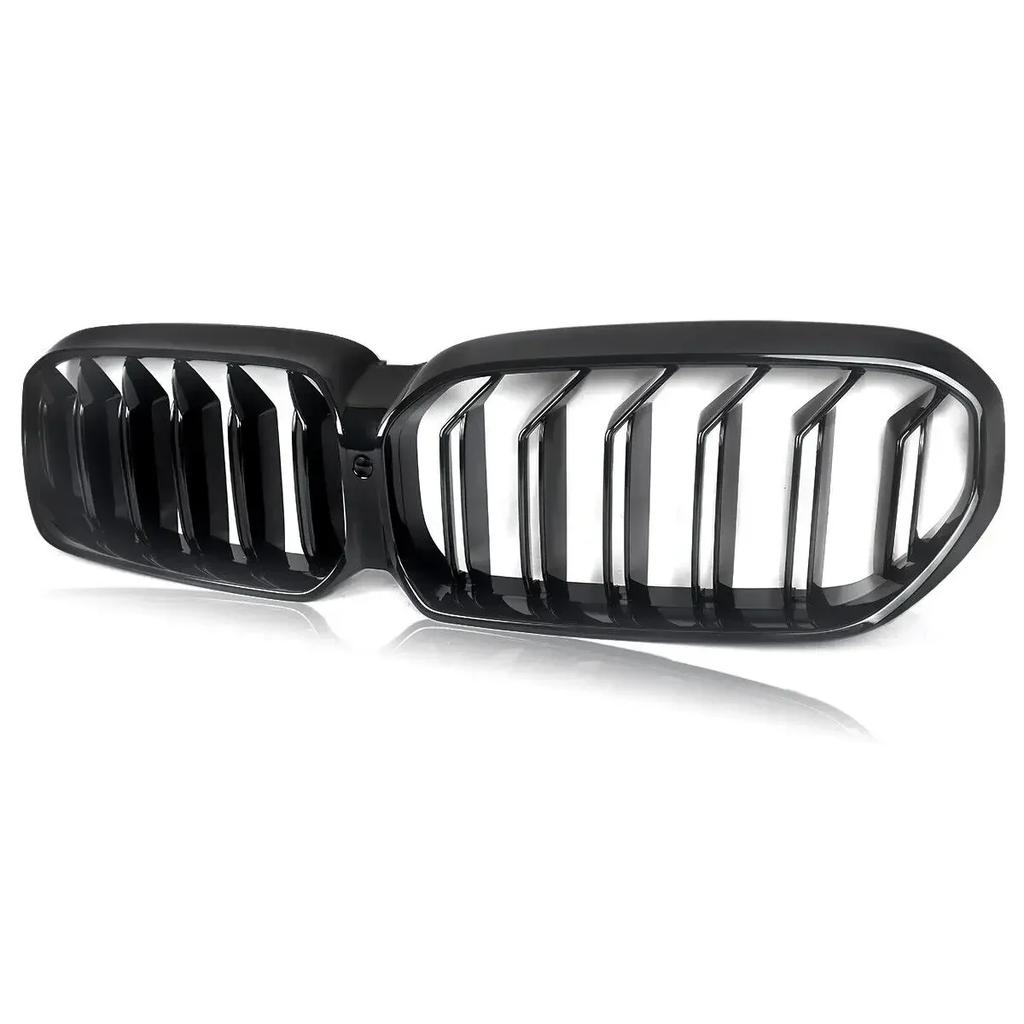 For 2021-2023 BMW G30 G31 530i 540i Dual Slats Front Kidney Grille Gloss Black