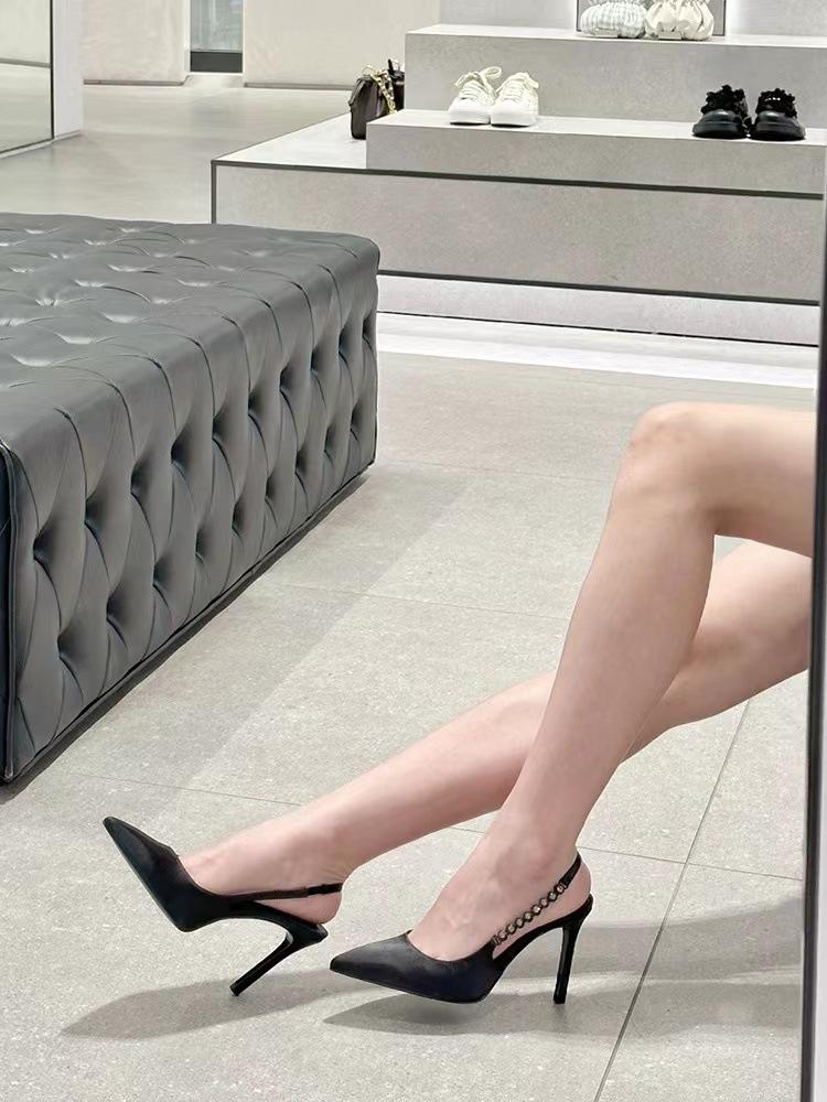 Темпераментные женские туфли со стразами, туфли-лодочки на высоком каблуке с острым носком, лето 2025, новинка, серебристые женские сандалии-стилетто для знаменитостей