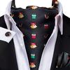 Christmas Mens Red Black Green Cravat Tie Set Silk Ascot Tie Bow Tie Event Set