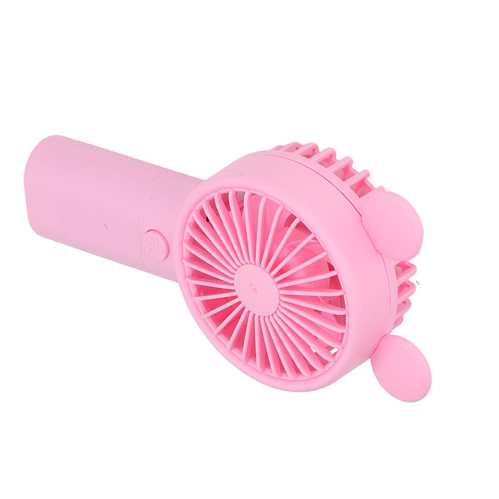 Handheld Fan Plastic USB Battery Dual Drive Built In Lithium Battery Mini Desk Fan for Summer Pink