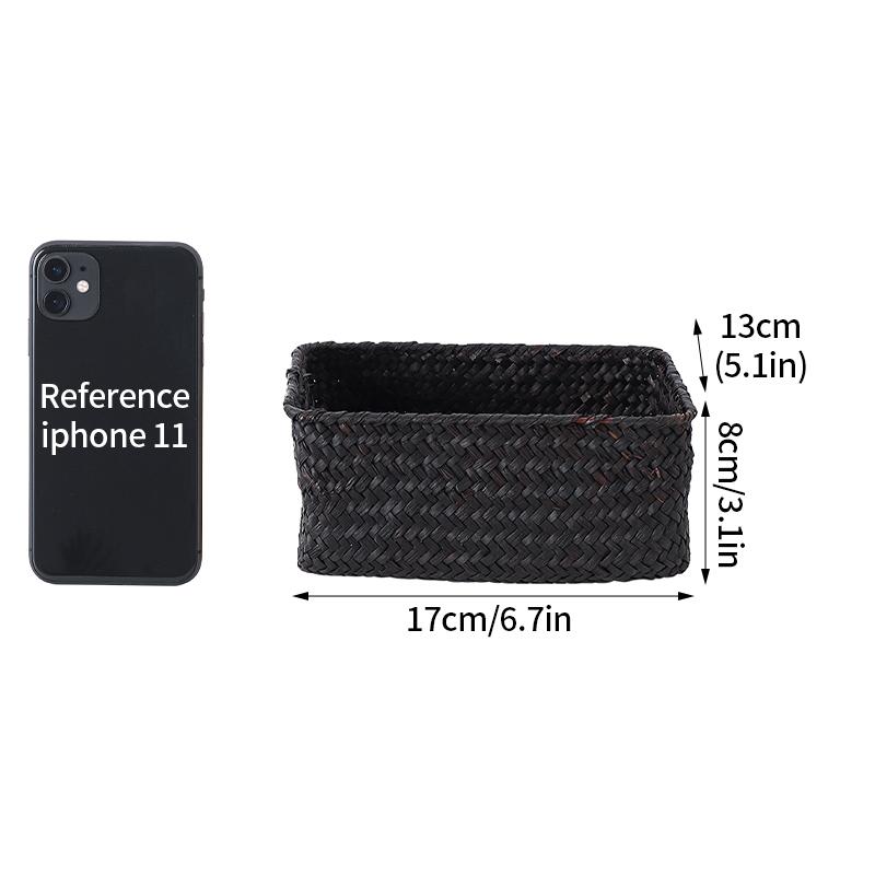 Woven Storage Baskets Organizers Kitchen Sundries Storage Baskets Cosmetics Snack Storage Box Desktop Organizer Container