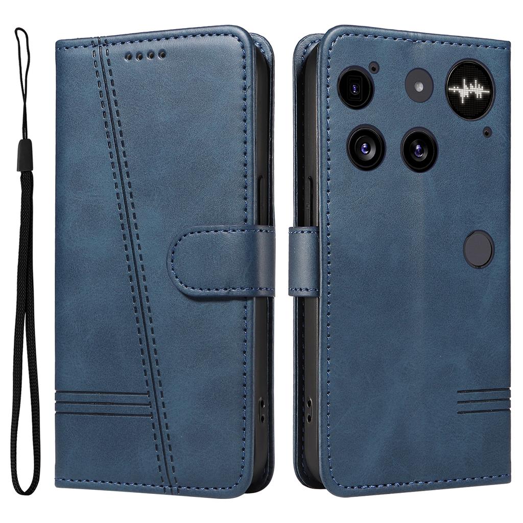 Ни за что Телефон (3) 5G Чехол-кошелек Кожаный чехол для телефона с Т-образными линиями Подставка