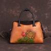 Flowers Embossing Shoulder Bags Vintage Design Women Handbags Genuine Leather Crossbody Bag Purse GZW