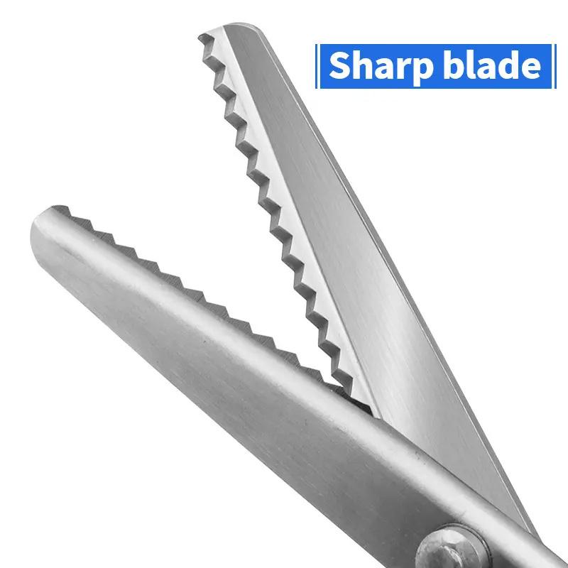 Ножницы для зигзага по ткани Ножницы для рукоделия Ножницы для зигзага по коже Инструмент для обивки Профессиональные швейные ножницы черного цвета