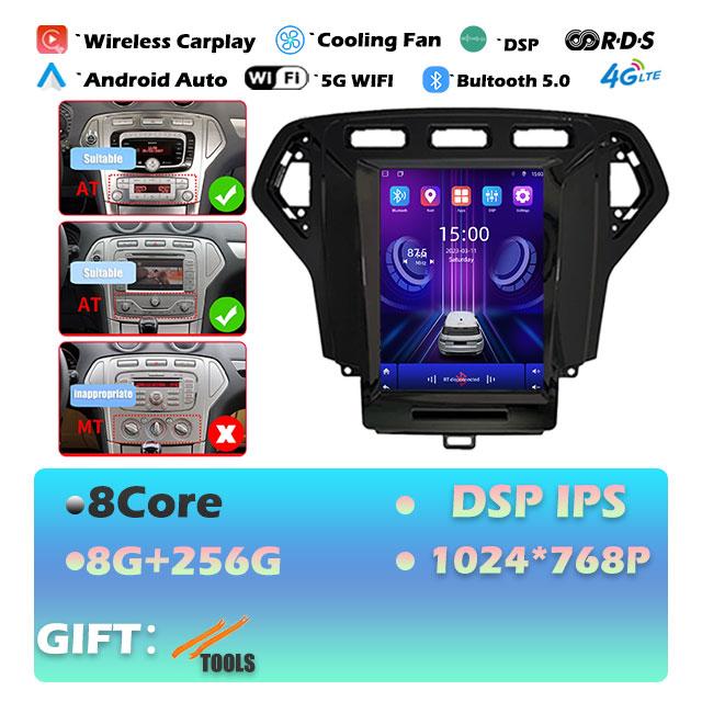 IPS Android 14 для Ford Mondeo 4 2006-2010 Carplay автомобильный радиоприемник мультимедиа видеоплеер навигация GPS стерео