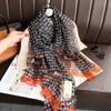 Women's Fashion Scarf Polyester Mature Style with Plant Pattern - Large Beach Shawl Wrap, Decorative Sun-Proof and Windproof
